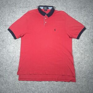 Polo By Ralph Lauren Polo Shirt Men's Size Large Salmon Cuffed Sleeves Cotton